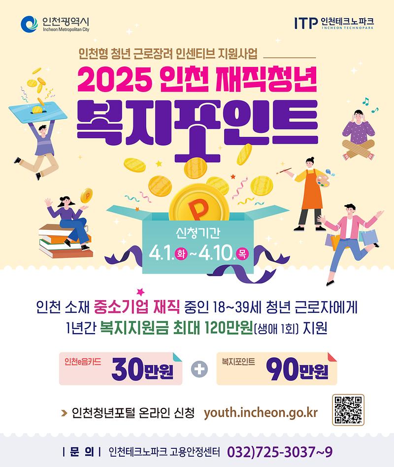 「2025년 인천 재직청년 복지포인트 지원사업」 시행 안내 및 홍보  사진